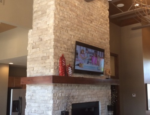 Two Tone Stonework Fireplace